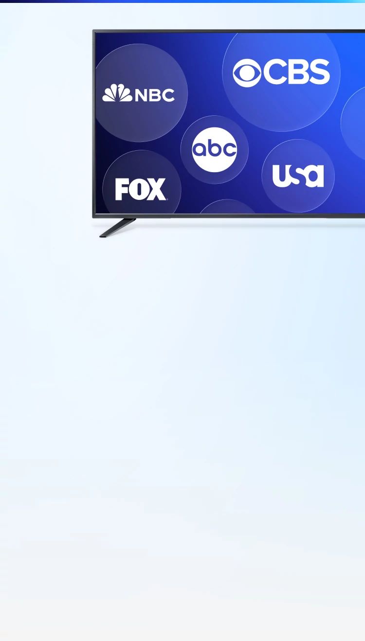 TV screen displaying logos for Disney, ESPN, ABC, National Geographic, and FX, representing popular channels available through the DIRECTV streaming experience.