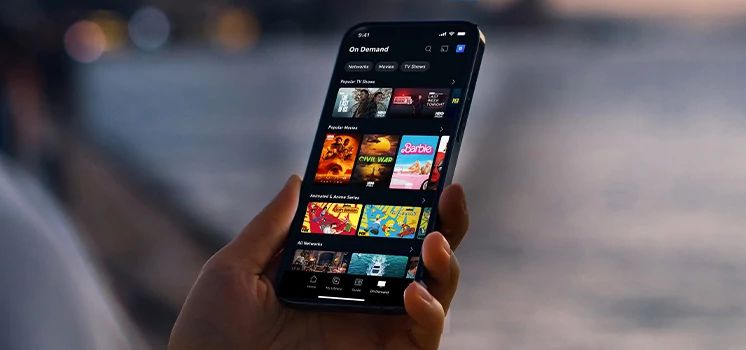 Illustration of a user streaming content on mobile.