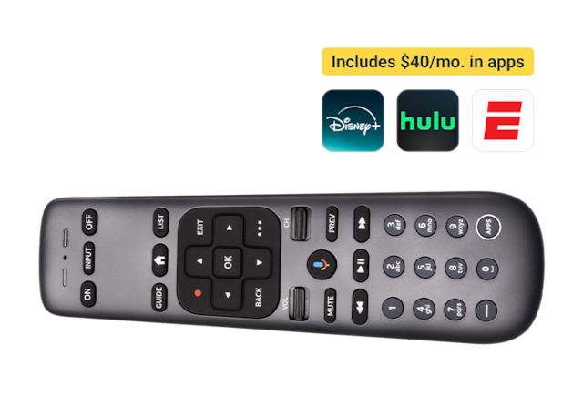 Gemini Air logo with banner reading “Unlock $40/mo. in apps” above Disney+, Hulu, and ESPN icons, alongside a DIRECTV Gemini Air streaming device and remote control.