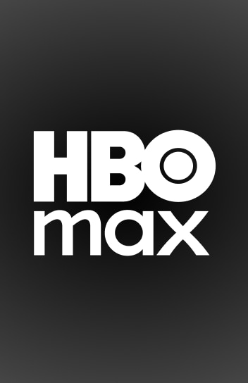 HBO Max logo in white on a gray-to-black gradient background