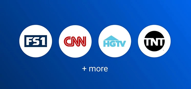 Featured streaming channels for the entertainment streaming package are displayed including fs1, cnn, hgtv, tnt CHOICE™