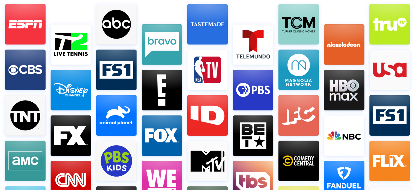 Channel logos such as AMC, CNN, Disney XD and more.
