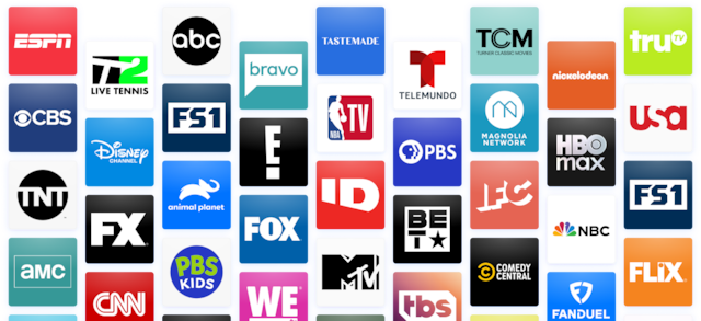 Channel logos such as AMC, CNN, Disney XD and more.