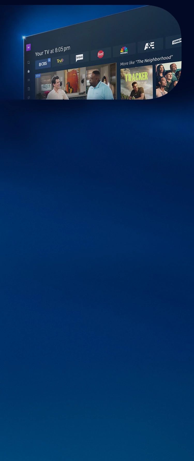 TV showing Directv entertainment.