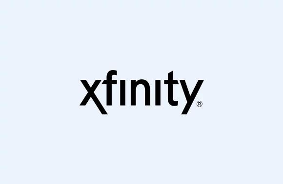 Xfinity logo in black on a white background.