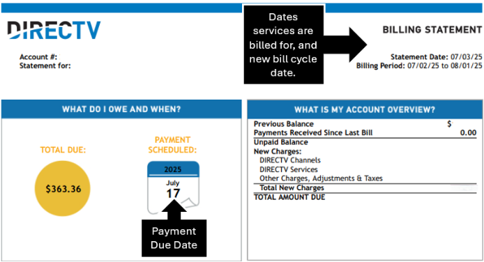 DIRECTV Bill Image