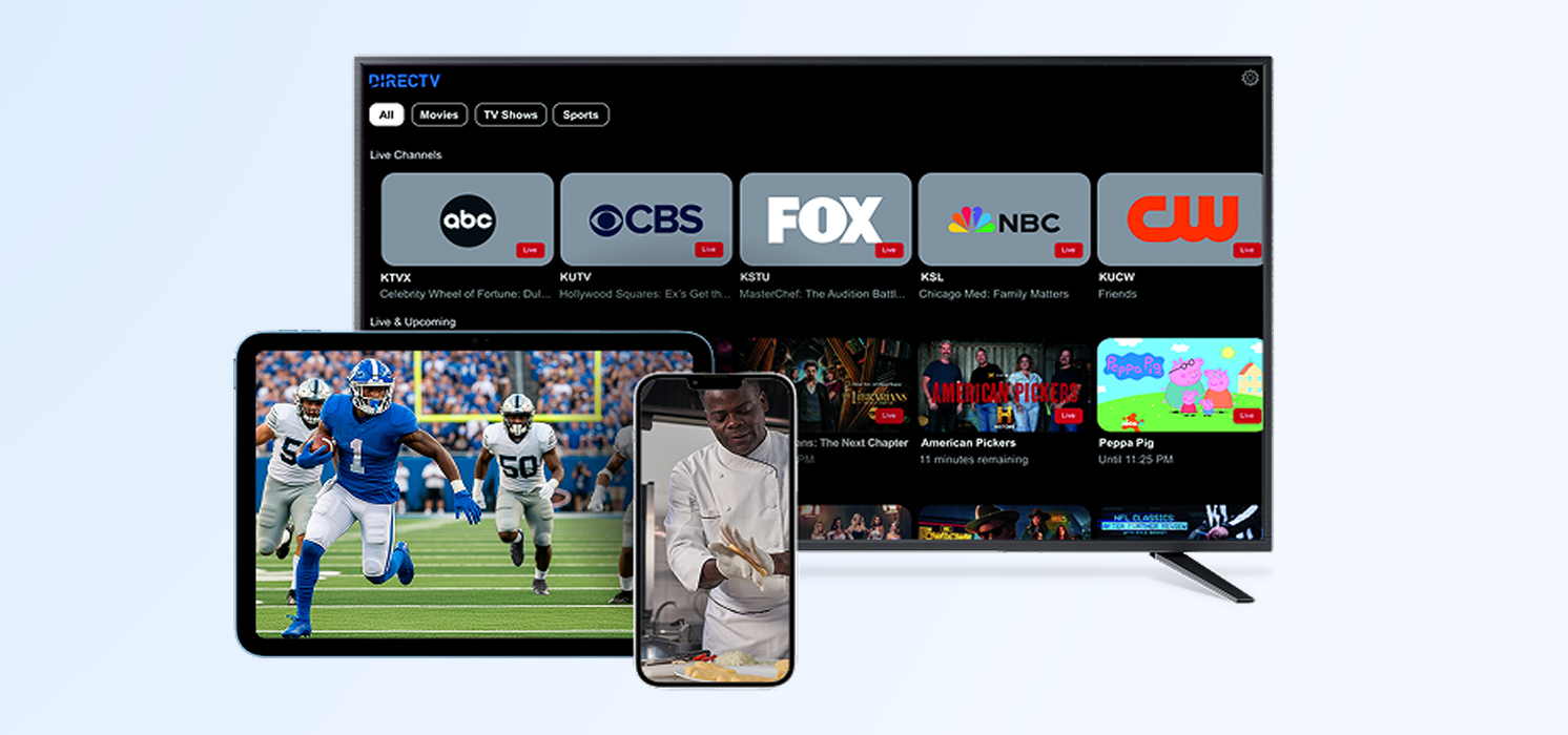 Multiscreen sports imagery. DIRECTV FOR BUSINESS.