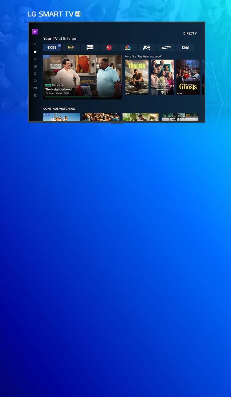 a tablet device showing the l g logo is seen in front of a tv using the directv app playing football content