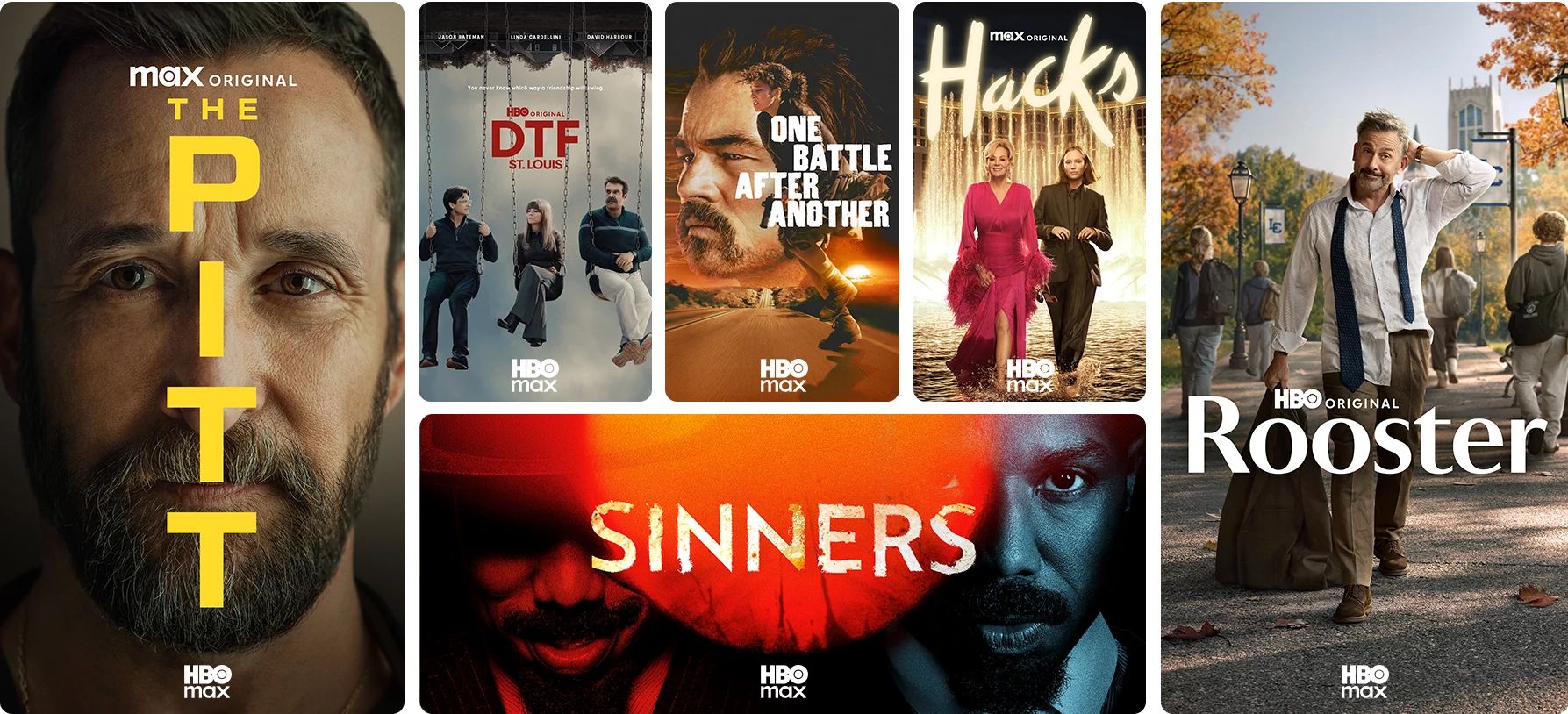 HBO Exclusive Titles: The Pitt, DTF St. Louis, One Battle After Another, Hacks, Rooster, SINNERS