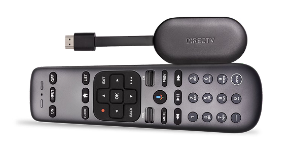 DIRECTV Gemini Air streaming device and remote displayed on a white background.