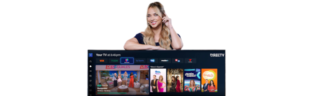 Lady promoting MiEspañol entertainment