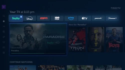 Image of TV screen with app menu items.