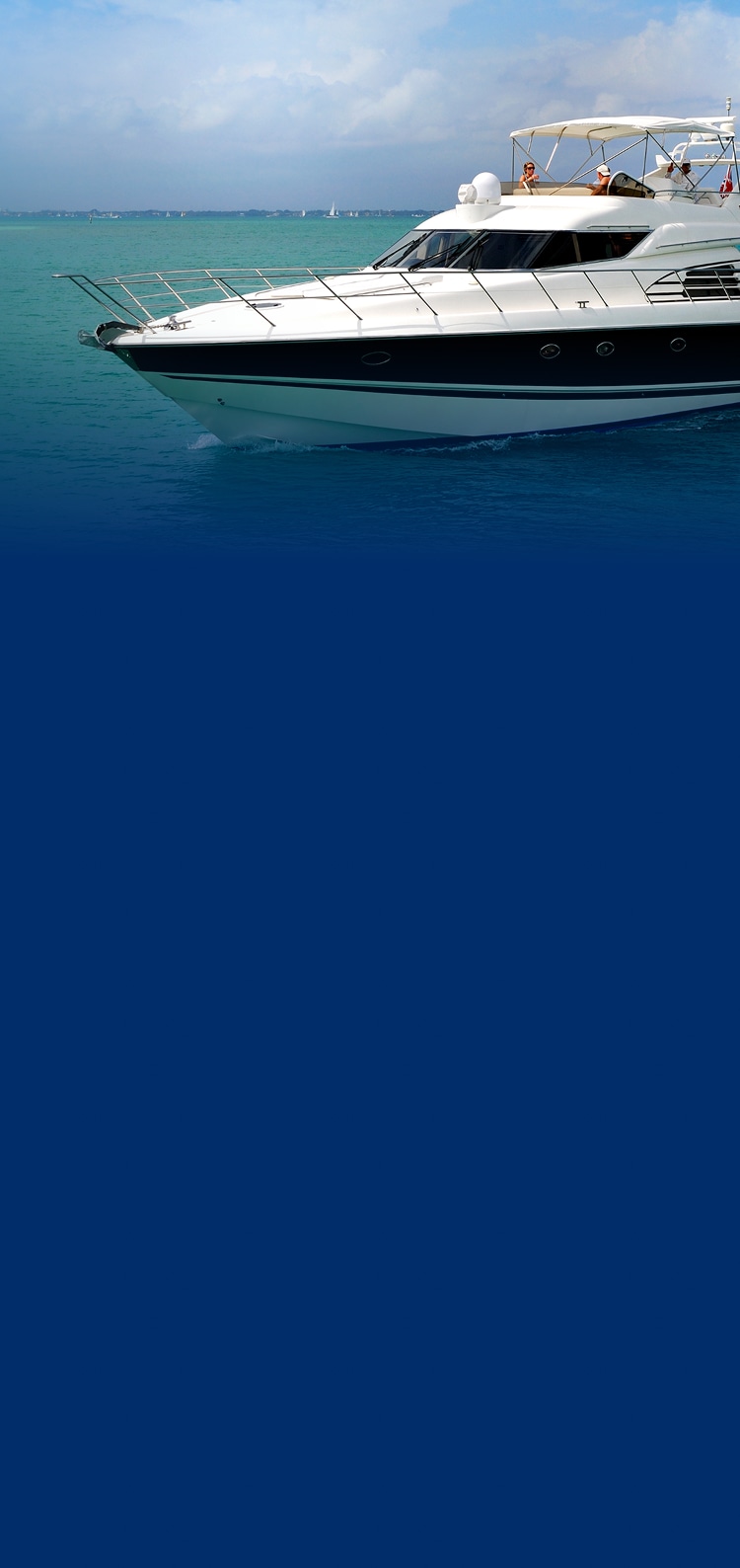 Yacht on the water. DIRECTV FOR BUSINESS.