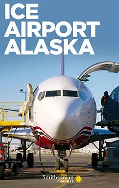 Ice Airport Alaska poster showing an airplane and snowy tarmac scene.