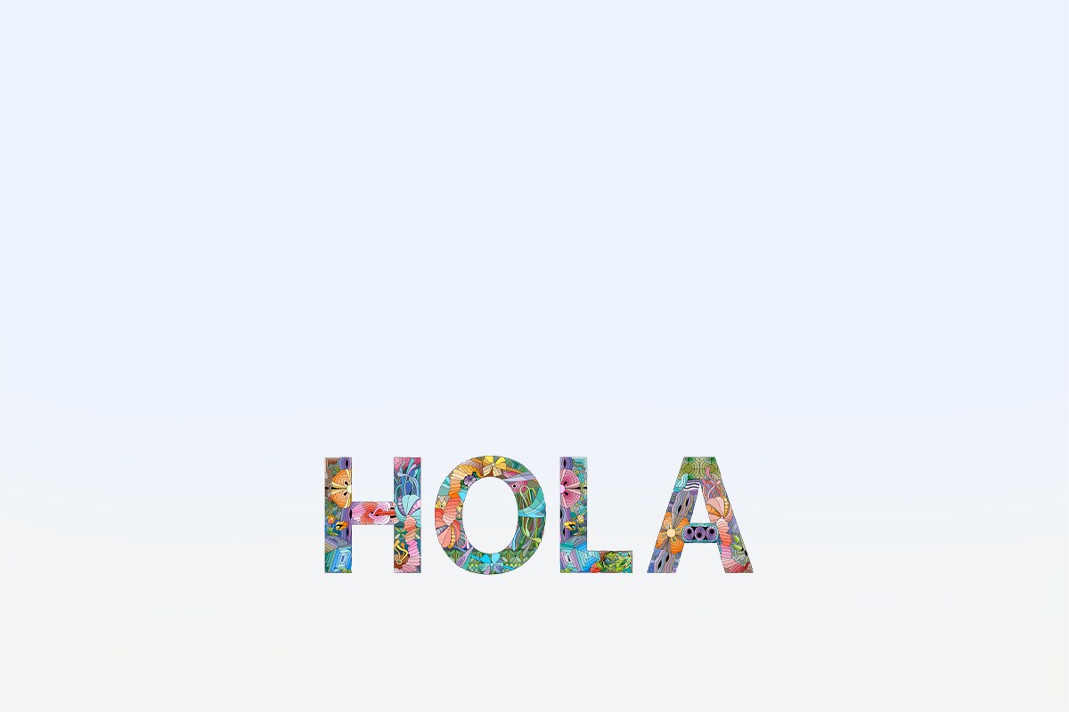 Spanish word Hola.