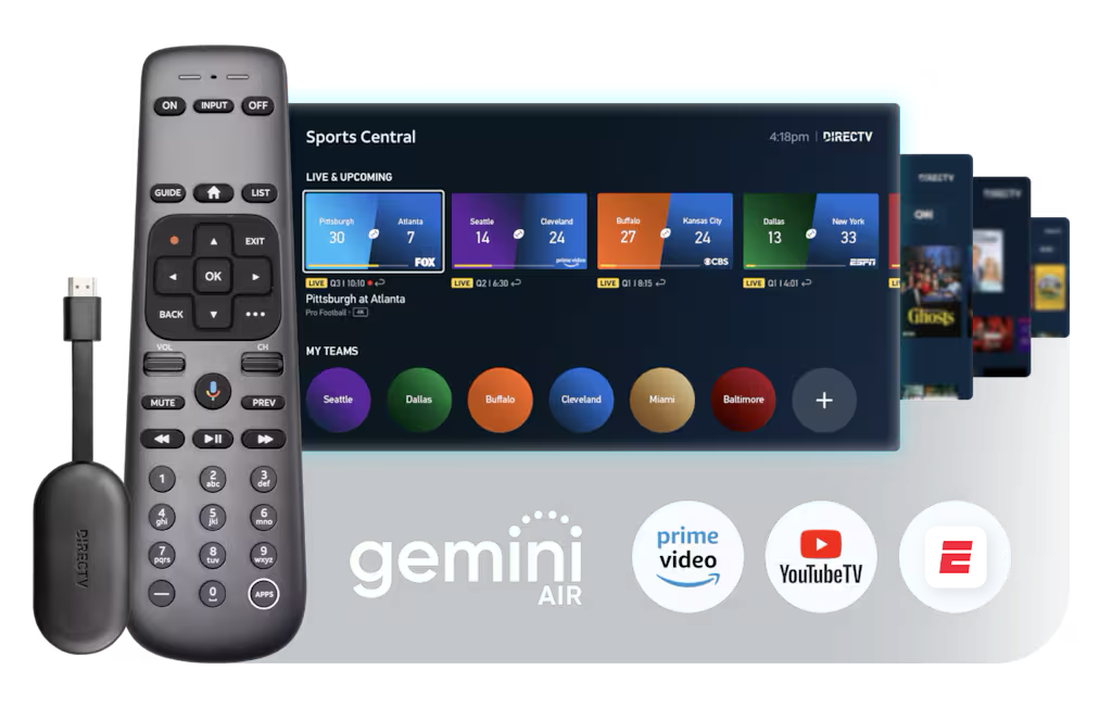Gemini air streaming device compatible with Prime video, YouTube TV, ESPN Plus.
