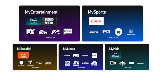 Genre Packs available includes MySports, MyKids, MyEntertainment, MyNews and MiEspanol.