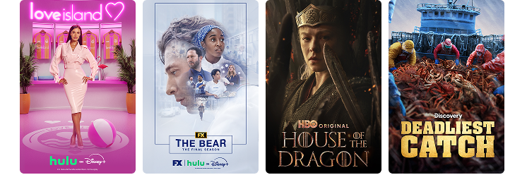 Programming tiles for BBQ Brawl, It's Always Sunny in Philadelphia, Home Town, and Real Housewives.