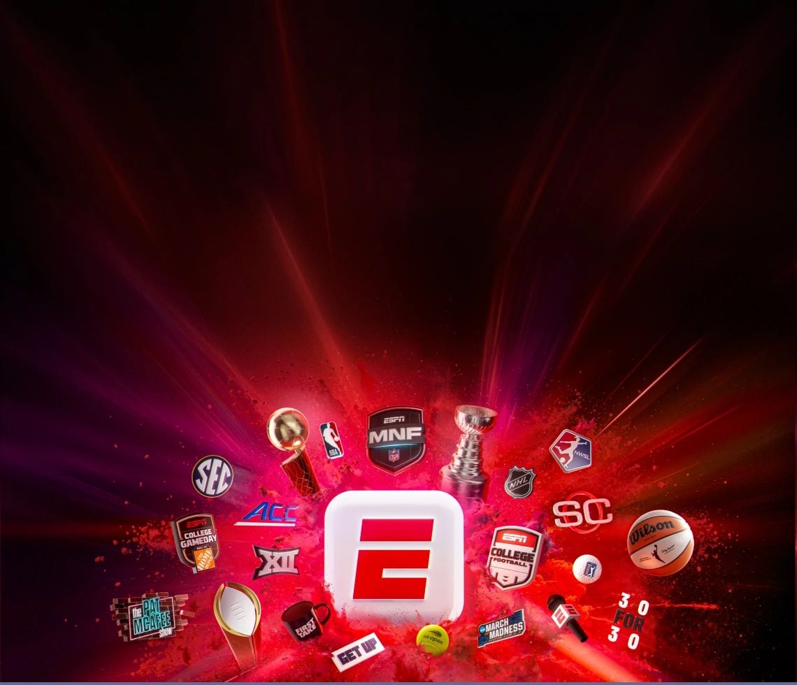 Featuring some of the sports available in th eESPN Unlimited Plan such as Sports Center, ACC and NBA basketball.