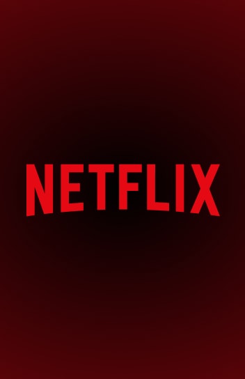 Netflix logo in red on a black background