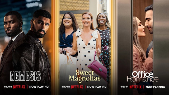 Available Netflix Exclusive titles Nemesis, Sweet Magnolias and Office Romance