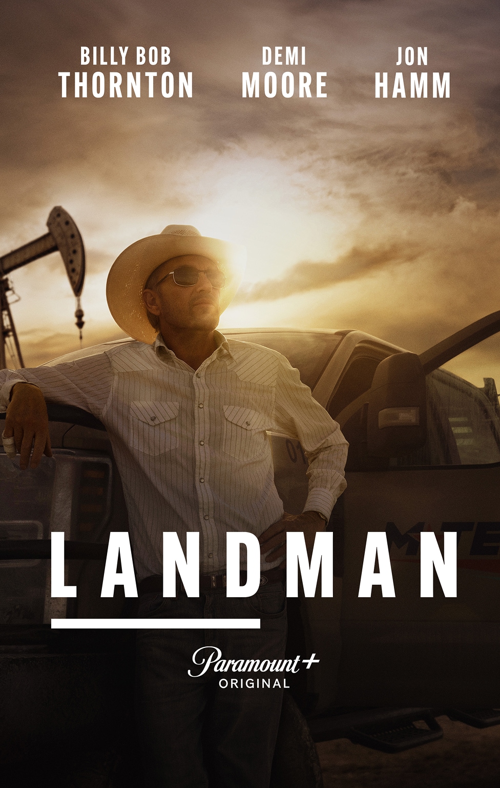 Poster for Landman highlighting modern Texas oil-industry drama.