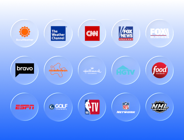 weather, news, sports, lifestyle, family-friendly, and more logos. DIRECTV FOR BUSINESS.