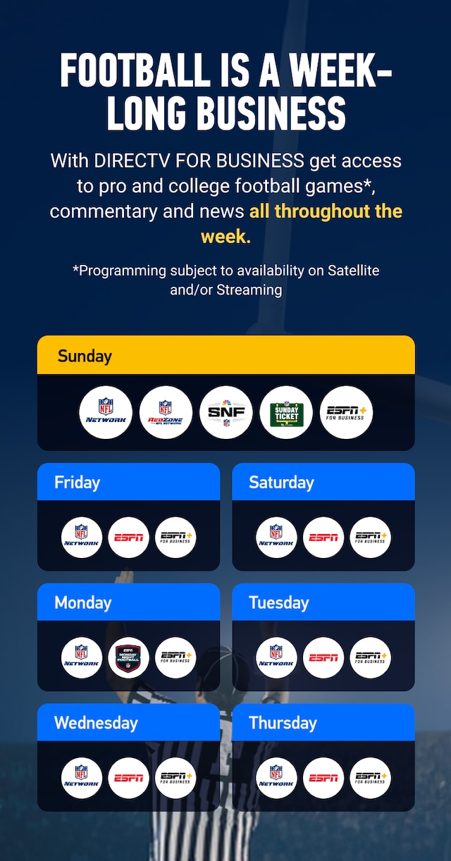 DIRECTV Pro and College football calendar