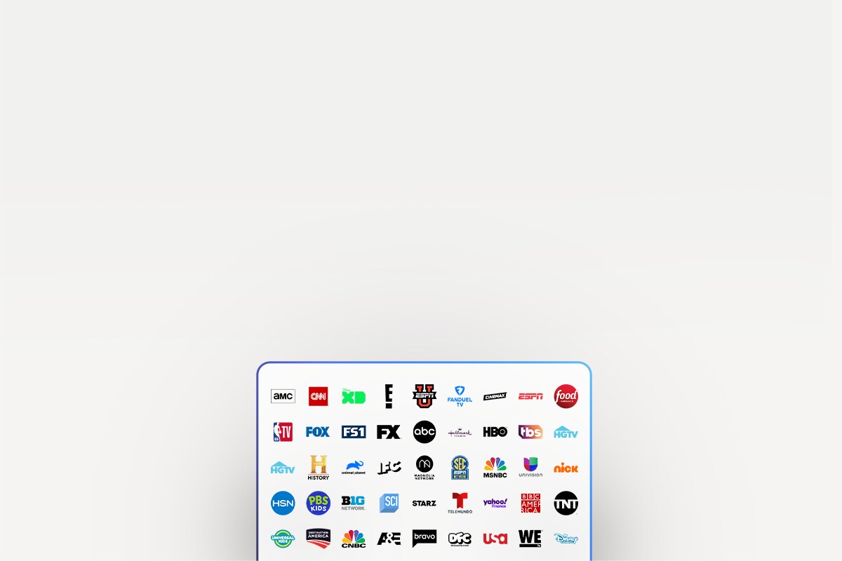 Channel logos such as AMC, CNN, Disney XD and more.