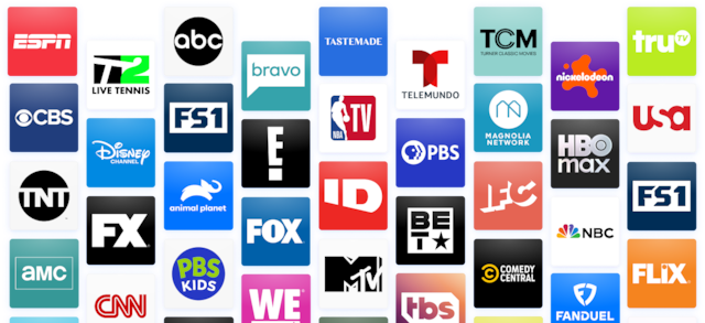 Channel logos such as AMC, CNN, Disney XD and more.
